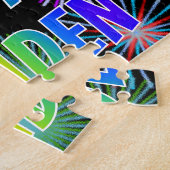Puzzle Prénom "CAMDEN", Amusant "HEUREUX ANNIVERSAIRE" (Côté)
