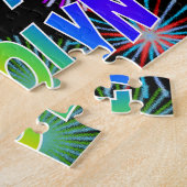 Puzzle Prénom "CAROLYN", Fun "HEUREUX ANNIVERSAIRE" (Côté)