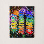 Puzzle Prénom "CARTER", Amusant "HEUREUX ANNIVERSAIRE" (Vertical)