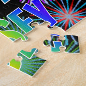 Puzzle Prénom "CASEY", Amusant "HEUREUX ANNIVERSAIRE" (Côté)