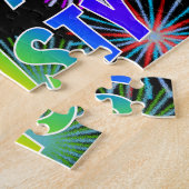 Puzzle Prénom "CHRISTY", Amusant "HEUREUX ANNIVERSAIRE" (Côté)