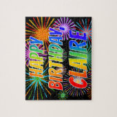 Puzzle Prénom "CLAIRE", Amusant "HEUREUX ANNIVERSAIRE" (Vertical)