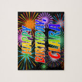 Puzzle Prénom "CLARA", Amusant "HEUREUX ANNIVERSAIRE" (Vertical)