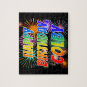 Puzzle Prénom "COLBY", Amusant "HEUREUX ANNIVERSAIRE" (Vertical)