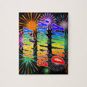 Puzzle Prénom "DANNY", Amusant "HEUREUX ANNIVERSAIRE" (Vertical)