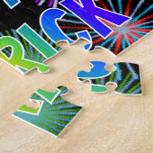 Puzzle Prénom "DERRICK", Amusant "HEUREUX ANNIVERSAIRE" (Côté)