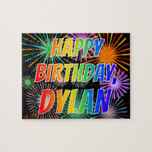 Puzzle Prénom "DYLAN", amusant "HEUREUX ANNIVERSAIRE"