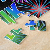 Puzzle Prénom "ERIK", Amusant "HEUREUX ANNIVERSAIRE" (Côté)