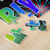 Puzzle Prénom "EVERLY", Amusant "HEUREUX ANNIVERSAIRE" (Côté)