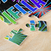 Puzzle Prénom "GABRIELLA", Amusant "HEUREUX ANNIVERSAIRE" (Côté)