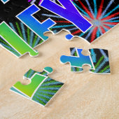 Puzzle Prénom "HAILEY", Amusant "HEUREUX ANNIVERSAIRE" (Côté)