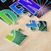 Puzzle Prénom "HAYDEN", Amusant "HEUREUX ANNIVERSAIRE" (Côté)