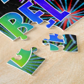 Puzzle Prénom "ISABEL", amusant "HEUREUX ANNIVERSAIRE" (Côté)