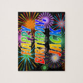 Puzzle Prénom "JACK", Amusant "HEUREUX ANNIVERSAIRE" (Vertical)