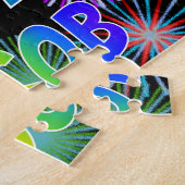 Puzzle Prénom "JACOB", Amusant "HEUREUX ANNIVERSAIRE" (Côté)