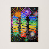 Puzzle Prénom "JADA", Amusant "HEUREUX ANNIVERSAIRE" (Vertical)