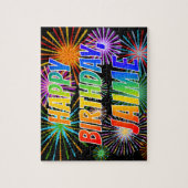 Puzzle Prénom "JAIME", Amusant "HEUREUX ANNIVERSAIRE" (Vertical)