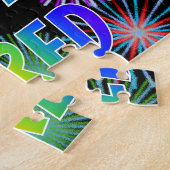 Puzzle Prénom "JARED", Amusant "HEUREUX ANNIVERSAIRE" (Côté)