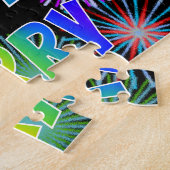 Puzzle Prénom "JERRY", Amusant "HEUREUX ANNIVERSAIRE" (Côté)