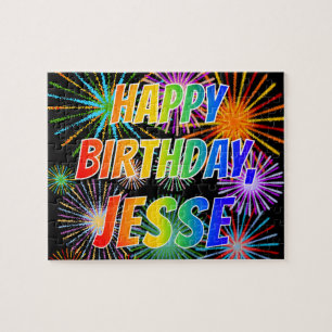 Puzzle Prénom "JESSE", Amusant "HEUREUX ANNIVERSAIRE"