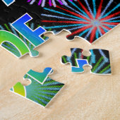 Puzzle Prénom "JOE", Amusant "HEUREUX ANNIVERSAIRE" (Côté)