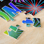 Puzzle Prénom "JON", Amusant "HEUREUX ANNIVERSAIRE" (Côté)