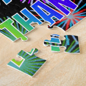 Puzzle Prénom "JONATHAN", Amusant "HEUREUX ANNIVERSAIRE" (Côté)