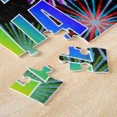 Puzzle Prénom "JULIA", amusant "HEUREUX ANNIVERSAIRE" (Côté)