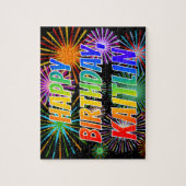 Puzzle Prénom "KAITLIN", Amusant "HEUREUX ANNIVERSAIRE" (Vertical)