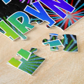 Puzzle Prénom "KATHRYN", Amusant "HEUREUX ANNIVERSAIRE" (Côté)