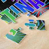 Puzzle Prénom "KRISTINA", Amusant "HEUREUX ANNIVERSAIRE" (Côté)