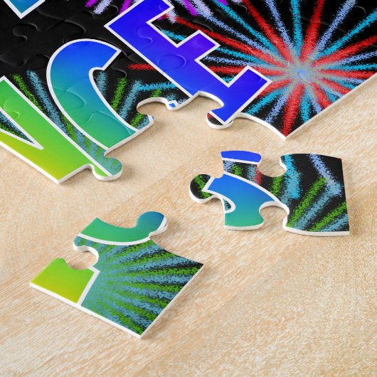 Puzzle Prénom "LANCE", Amusant "HEUREUX ANNIVERSAIRE" (Côté)