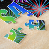 Puzzle Prénom "LISA", Amusant "HEUREUX ANNIVERSAIRE" (Côté)