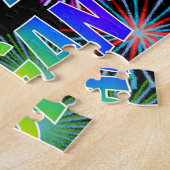 Puzzle Prénom "LOGAN", Amusant "HEUREUX ANNIVERSAIRE" (Côté)