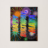 Puzzle Prénom "MAYA", Amusant "HEUREUX ANNIVERSAIRE" (Vertical)