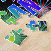 Puzzle Prénom "MEGAN", Amusant "HEUREUX ANNIVERSAIRE" (Côté)