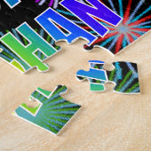 Puzzle Prénom "MEGHAN", Amusant "HEUREUX ANNIVERSAIRE" (Côté)