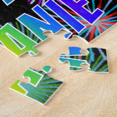 Puzzle Prénom "MELANIE", Amusant "HEUREUX ANNIVERSAIRE" (Côté)