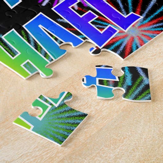 Puzzle Prénom "MICHAEL", Fun "HEUREUX ANNIVERSAIRE" (Côté)