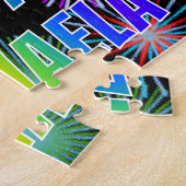 Puzzle Prénom "MICHAELA", Amusant "HEUREUX ANNIVERSAIRE" (Côté)