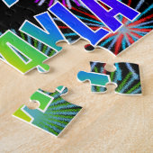 Puzzle Prénom "MIKAYLA", Amusant "HEUREUX ANNIVERSAIRE" (Côté)