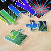 Puzzle Prénom "MOLLY", Amusant "HEUREUX ANNIVERSAIRE" (Côté)