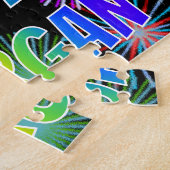 Puzzle Prénom "MORGAN", Amusant "HEUREUX ANNIVERSAIRE" (Côté)