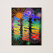 Puzzle Prénom "NANCY", Amusant "HEUREUX ANNIVERSAIRE" (Vertical)