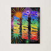 Puzzle Prénom "NATASHA", Amusant "HEUREUX ANNIVERSAIRE" (Vertical)