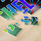 Puzzle Prénom "RACHEL", Amusant "HEUREUX ANNIVERSAIRE" (Côté)