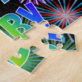 Puzzle Prénom "RUBY", amusant "HEUREUX ANNIVERSAIRE" (Côté)
