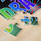 Puzzle Prénom "SANDRA", amusant "HEUREUX ANNIVERSAIRE" (Côté)