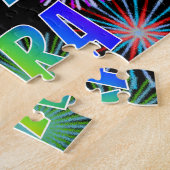 Puzzle Prénom "SARA", Amusant "HEUREUX ANNIVERSAIRE" (Côté)