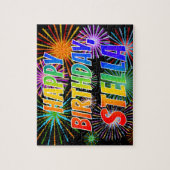 Puzzle Prénom "STELLA", Amusant "HEUREUX ANNIVERSAIRE" (Vertical)